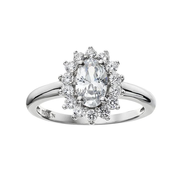 The Silver Lining Cubic Zirconia Silver Tone Flower Halo Ring, Women's, Size: 9, White