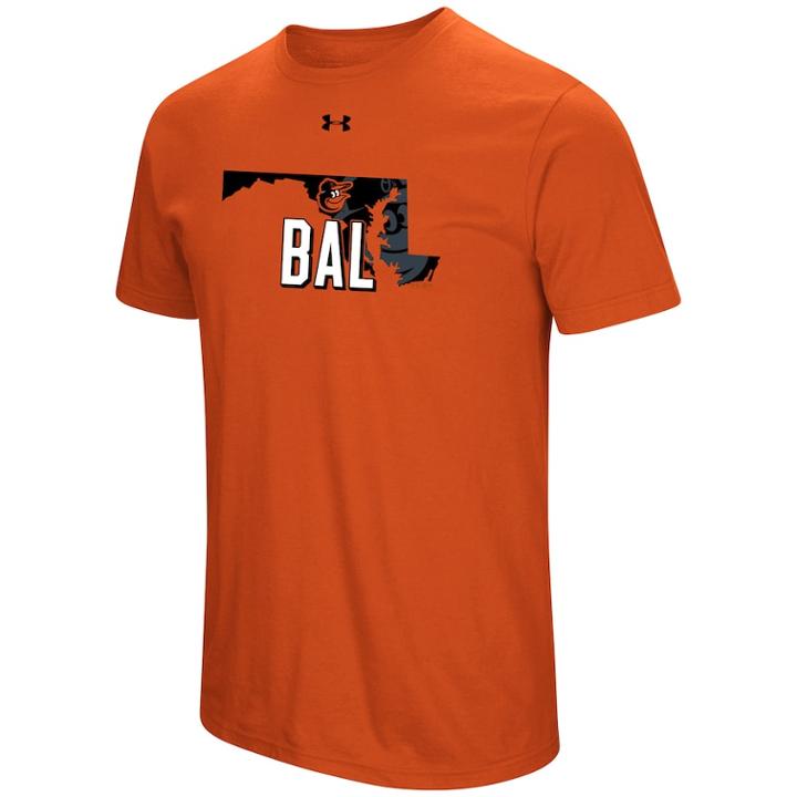 Men's Under Armour Baltimore Orioles State Tee, Size: Medium, Brt Orange