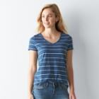 Women's Sonoma Goods For Life&trade; Slubbed V-neck Tee, Size: Xxl, Blue (navy)