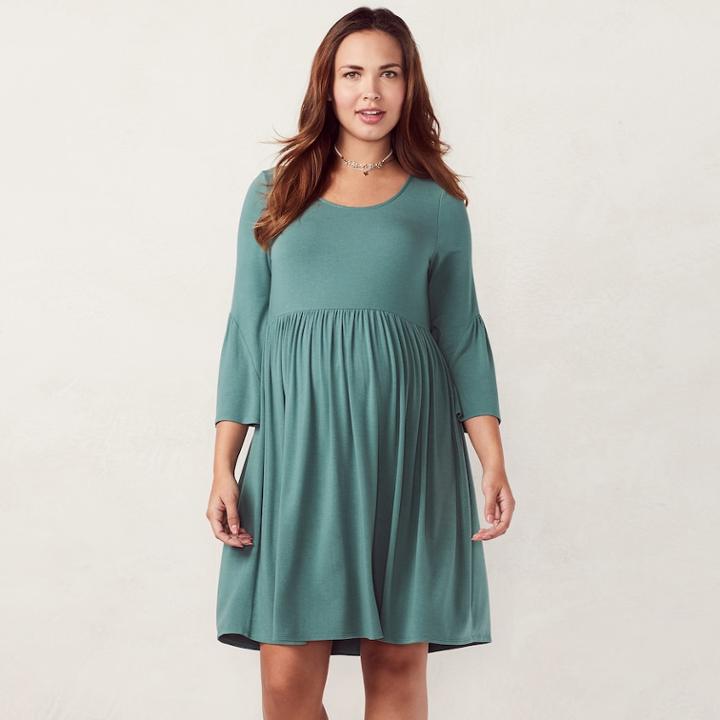 Maternity Lc Lauren Conrad Shirred Empire Waistband Dress, Women's, Size: Xs-mat, Black