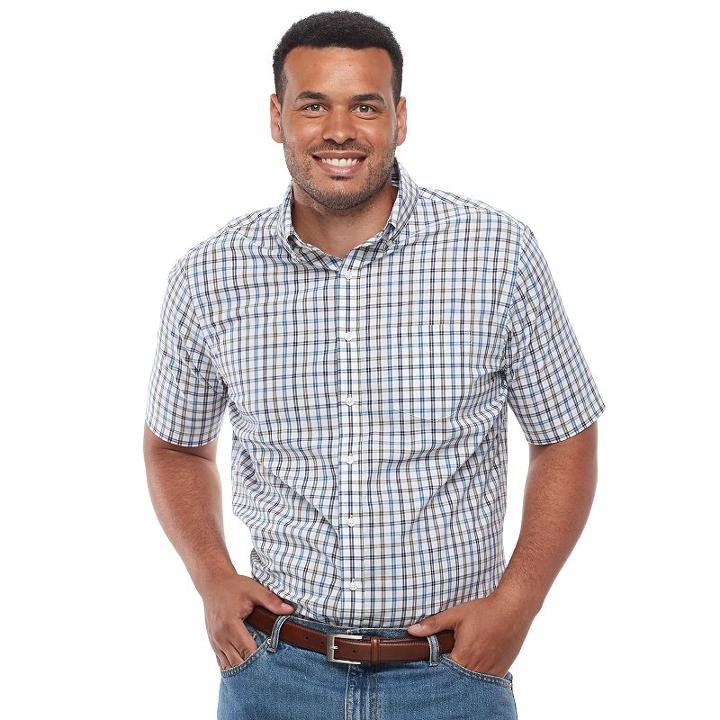 Big & Tall Croft & Barrow&reg; True Comfort Regular-fit Stretch Button-down Shirt, Men's, Size: 3xl Tall, Blue