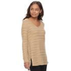 Women's Sonoma Goods For Life&trade; V-neck Waffle Weave Tunic, Size: Large, Gold