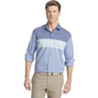 Men's Izod Classic-fit Gingham-colorblock No-iron Button-down Shirt, Size: Xl, Light Blue