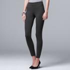 Women's Simply Vera Vera Wang Pull-on Ponte Skinny Pants, Size: Large, Light Grey
