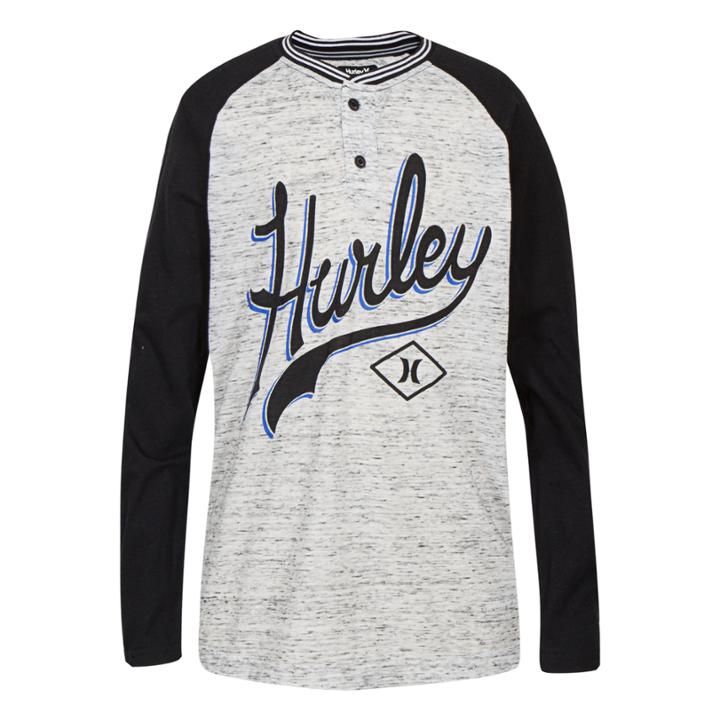 Boys 4-7 Hurley Cloud Slubbed Raglan Henley Top, Size: 5, Grey (charcoal)