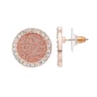 Glitter Rose Gold-tone Stud Earrings, Women's, Light Pink