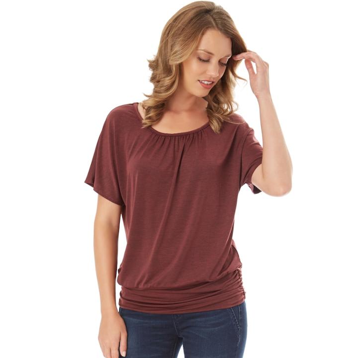 Women's Apt. 9&reg; Crisscross Back Tee, Size: Medium, Dark Red