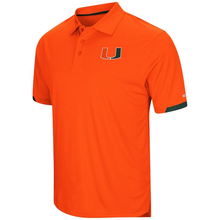 Men's Colosseum Miami Hurricanes Loft Polo, Size: Xxl, Drk Orange