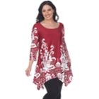 Plus Size White Mark Scroll Shark-bite Tunic, Women's, Size: 2xl, Red Overfl