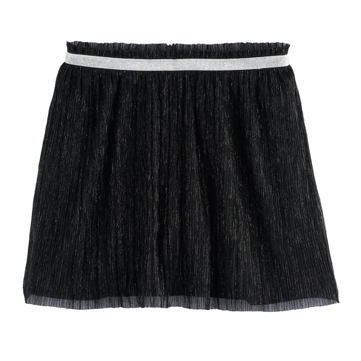 Girls 4-12 Sonoma Goods For Life&trade; Crinkled Metallic Skort, Size: 7, Black