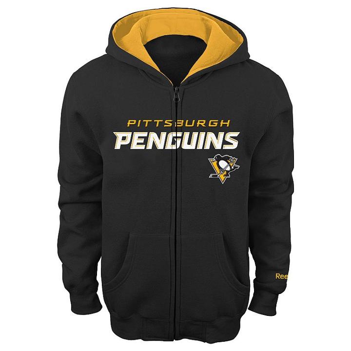 Boys 8-20 Reebok Pittsburgh Penguins Stated Hoodie, Boy's, Size: S(8), Black