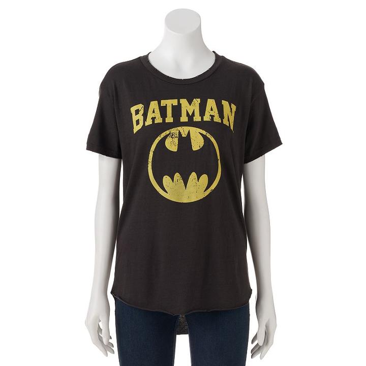 Juniors' Dc Comics Batman Logo Graphic Tee, Girl's, Size: Xs, Black
