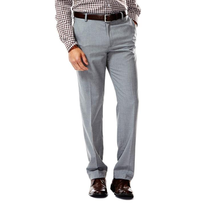 Men's Haggar&reg; Suit Up System Slim-fit Flat-front Suit Pants, Size: 38x30, Light Grey