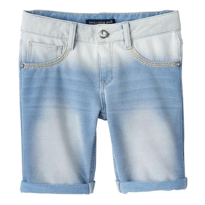 Vanilla Star, Girls 7-16 Bling Pocket Bermuda Jean Shorts, Girl's, Size: 16, Med Blue