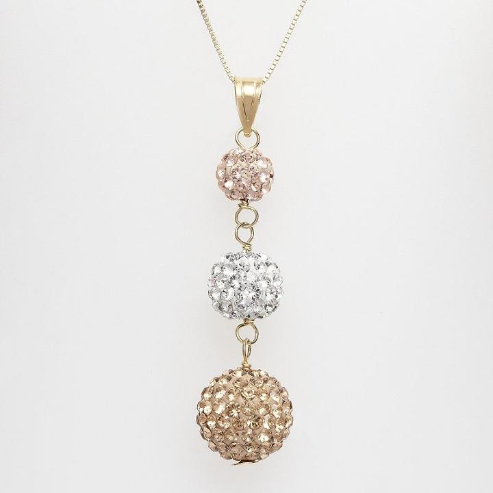 10k Gold Over Silver Crystal Graduated Pendant, Women's, Multicolor