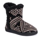Women's Muk Luks Cheyenne Knit Boot Slippers, Size: Large, Black
