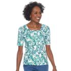 Petite Croft & Barrow&reg; Squareneck Tee, Women's, Size: M Petite, Med Blue
