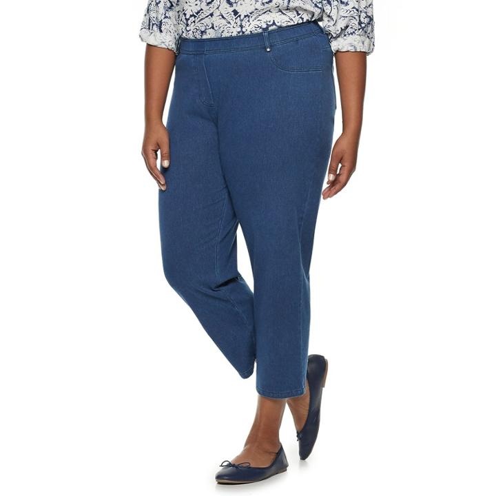 Plus Size Cathy Daniels Pull-on Ankle Pants, Women's, Size: 2xl, Brt Blue
