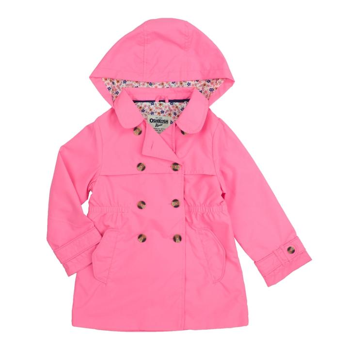 Girls 4-8 Oshkosh B'gosh&reg; Midweight Trench Coat, Size: 5, Pink