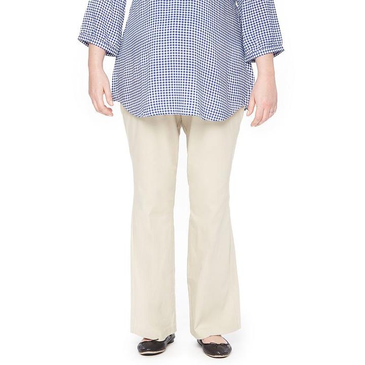 Plus Size Maternity Oh Baby By Motherhood&trade; Secret Belly Panel&trade; Twill Bootcut Pants, Women's, Size: 2xl, Natural