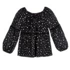 Girls 7-16 & Plus Size Iz Amy Byer Foil Star Printed Top, Size: Xl Plus, Black