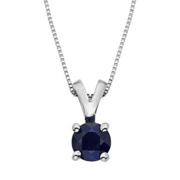 The Regal Collection Sapphire 14k White Gold Pendant Necklace, Women's, Size: 18, Blue