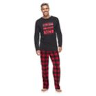 Big & Tall Jammies For Your Families Naughty Is The New Nice Top & Fleece Buffalo Plaid Bottoms Pajama Set, Men's, Size: Xxl Tall, Red