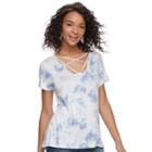 Juniors' Cloud Chaser Strappy Tie-dye Tee, Teens, Size: Medium, Blue