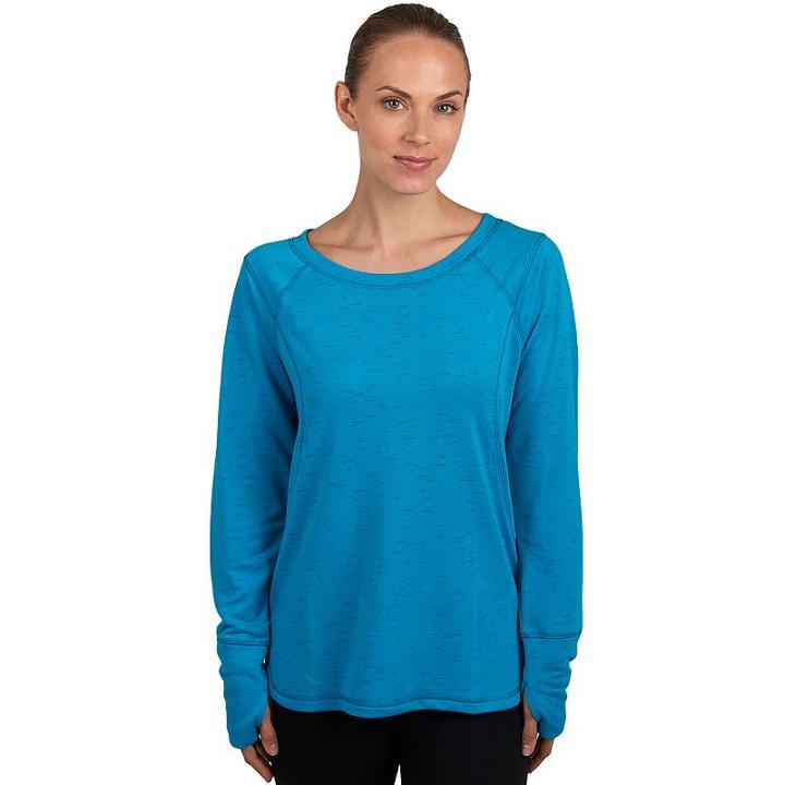 Women's Jockey Sport Kinetic High Low Yoga Top, Size: Large, Med Blue