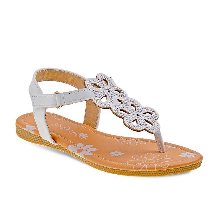 Petalia Toddler Girls' Floral Slingback Sandals, Girl's, Size: 7 T, White