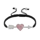 Amore By Simone I. Smith Platinum Over Silver Crystal Cupid's Arrow Slipknot Bracelet, Women's, Pink