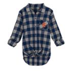 Juniors' Syracuse Orange Spirit Week Tie-front Flannel Shirt, Teens, Size: Small, Dark Blue