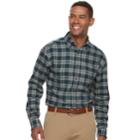 Men's Croft & Barrow&reg; Classic-fit Patterned Flannel Button-down Shirt, Size: Xl, Dark Blue