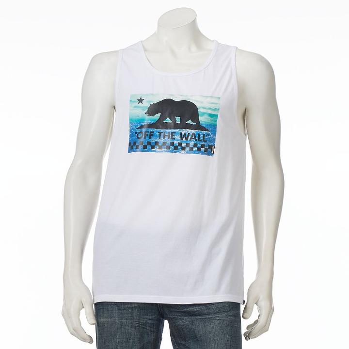 Men's Vans Ocean Bear Tank, Size: Large, White