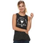 Women's Apt. 9&reg; Graphic Tank, Size: Xs, Black