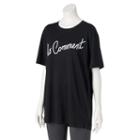 Juniors' Awake No Comment Oversized Graphic Tee, Girl's, Size: Large, Black