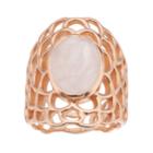 Olive & Ivy Rose Quartz Openwork Ring, Women's, Size: 9, Pink