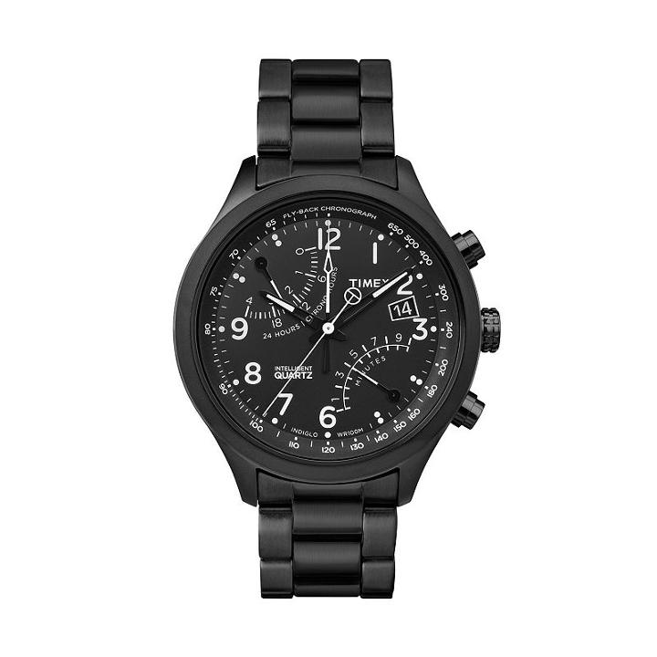 Timex Men's Intelligent Quartz Fly-back Stainless Steel Chronograph Watch - Tw2p60800dh, Black