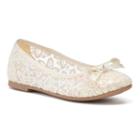 So&reg; Girls' Sequined Ballet Flats, Size: 2, White Oth