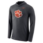 Men's Nike Clemson Tigers Dri-fit Hooded Tee, Size: Small, Grey (anthracite)