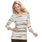 Women's' Sonoma Goods For Life&trade; 2-button Printed Tee, Size: Xl, Yellow