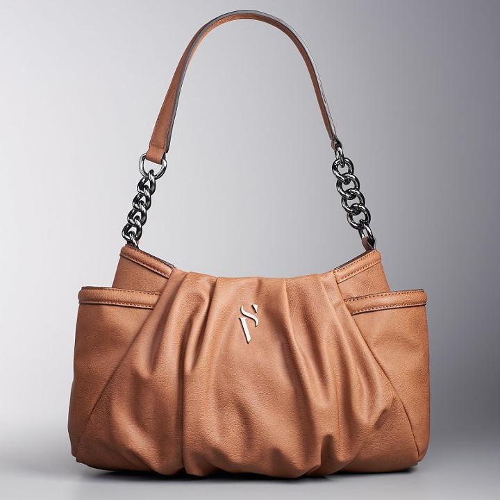 Simply Vera Vera Wang Alicia Pleated Hobo, Women's, Dark Brown