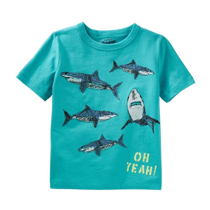 Boys 4-8 Oshkosh B'gosh&reg; Sharks Oh Yeah Graphic Tee, Size: 6, Turquoise/blue (turq/aqua)