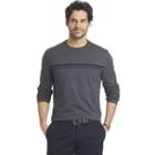 Big & Tall Arrow Classic-fit Striped Mock-layered Tee, Men's, Size: L Tall, Grey (charcoal)