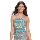 Juniors' Malibu Paisley High-neck Halterkini Top, Size: Large, Ovrfl Oth