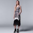 Women's Simply Vera Vera Wang Print Handkerchief Tank Dress, Size: Xl, Blue (navy)