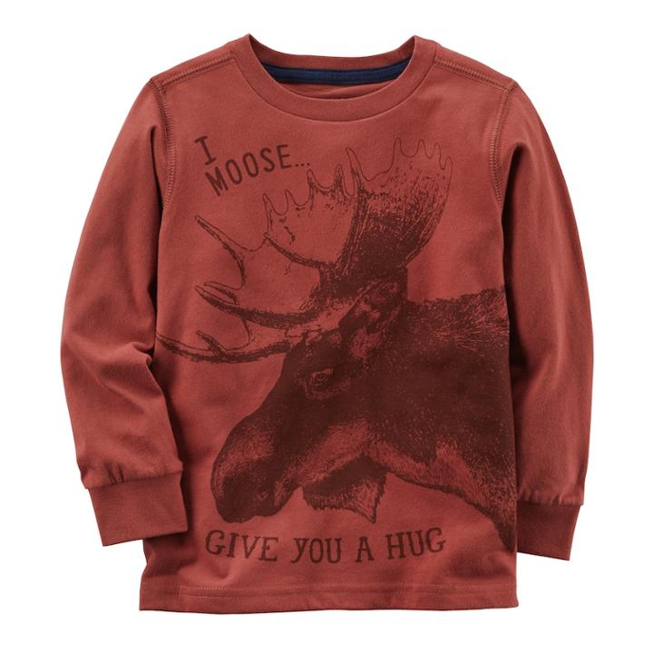 Boys 4-8 Carter's Moose I Moose Give You A Hug Graphic Tee, Size: 4, Dark Red