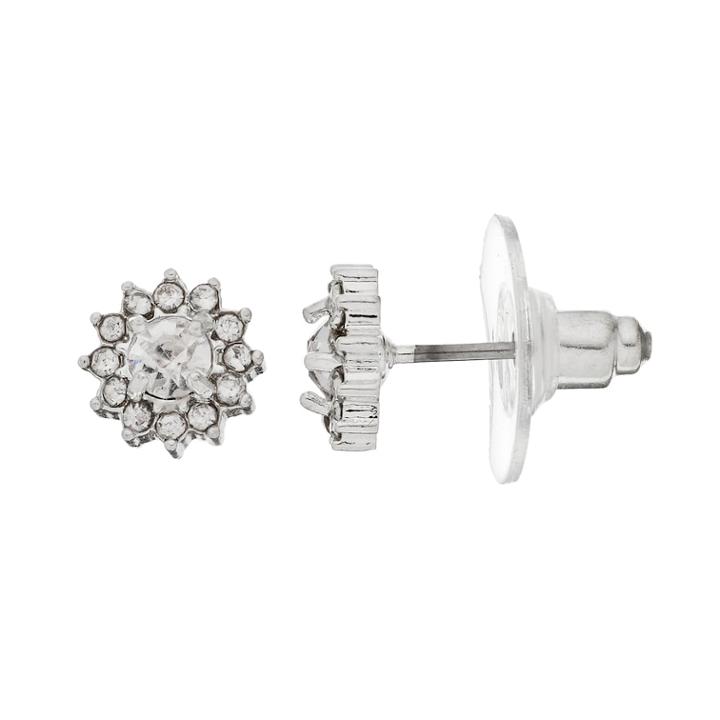 Lc Lauren Conrad Flower Nickel Free Button Stud Earrings, Women's, Silver