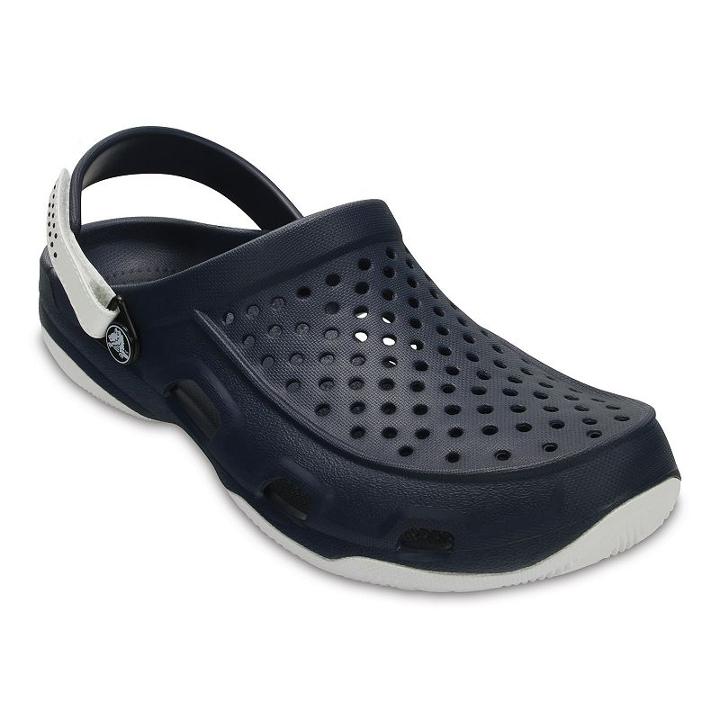 Crocs Swiftwater Deck Men's Clogs, Size: 10, Blue (navy)