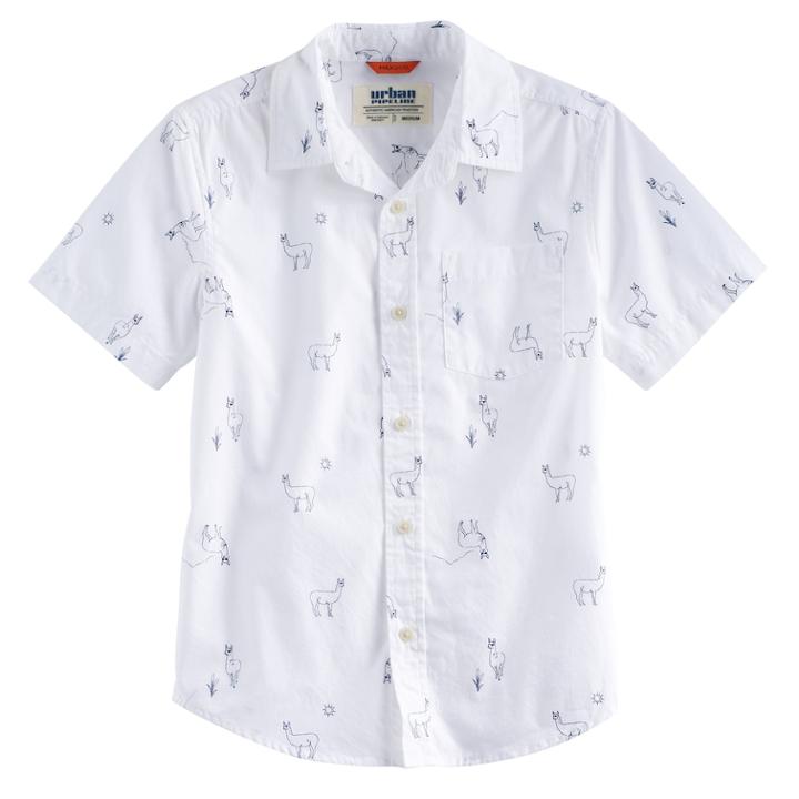 Boys 8-20 Urban Pipeline&reg; Printed Maxwear Button-down Shirt, Size: Small, Natural